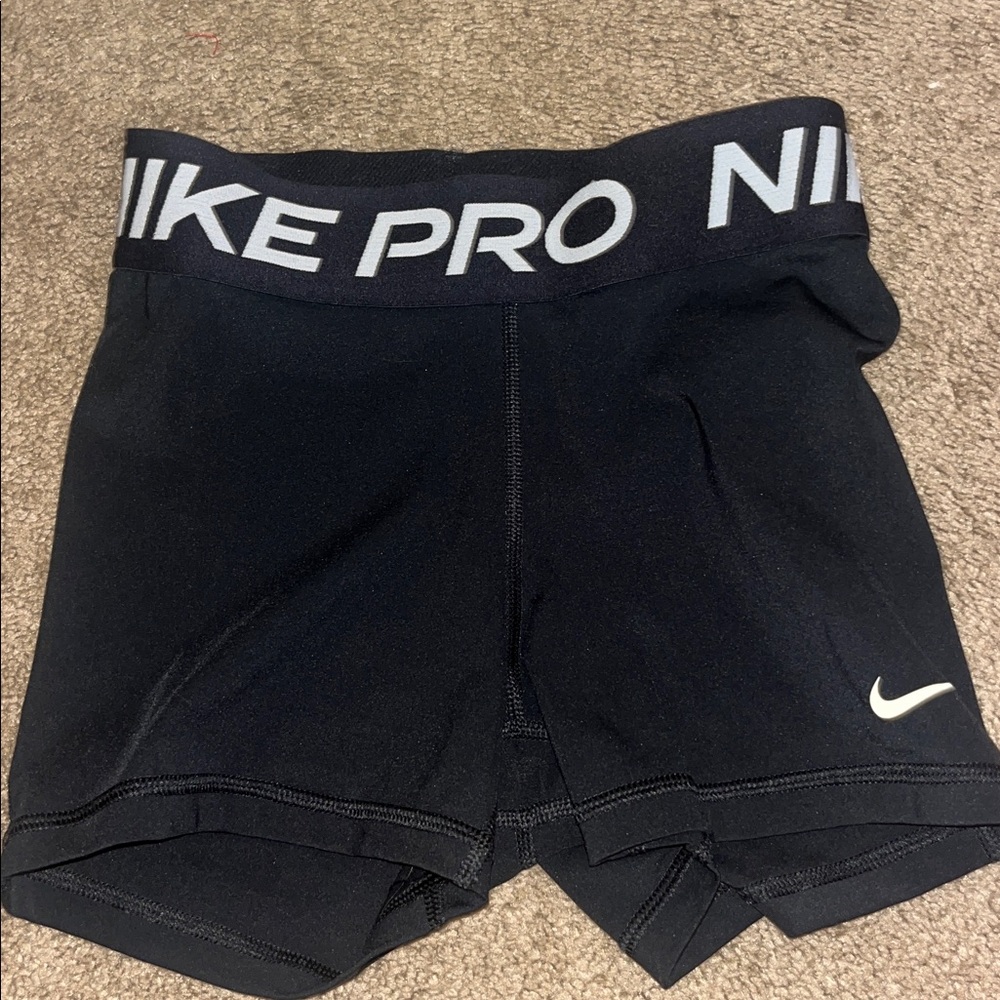 Nike Black Athletic Shorts with White Accents
